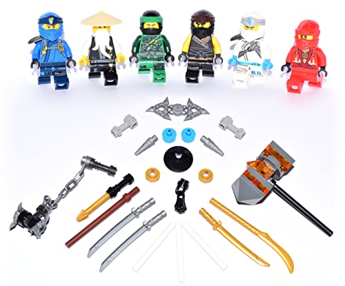 Lego Ninjago Figuren Alle 5 Ninja und Meister Wu (...