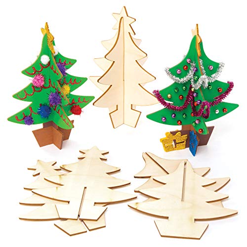 Baker Ross 3D Weihnachtsbaum aus Holz (5 Stück)...