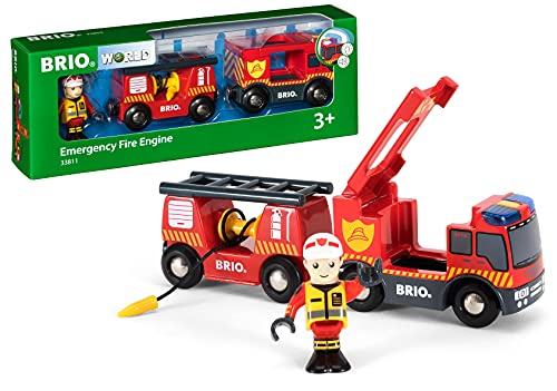 BRIO Bahn 33811 - Feuerwehr-Leiterfahrzeug mit...