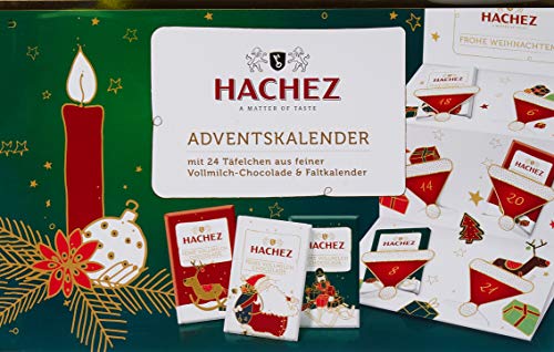 Hachez Adventskalender Feine Vollmilch-Täfelchen,...