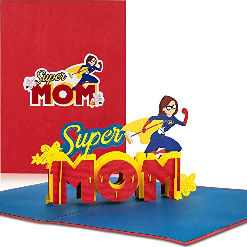 PaperCrush® Pop-Up Karte Super Mom - Lustige 3D...