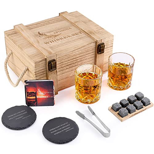 Whisky Glas und Stein Set Geschenk für Männer...