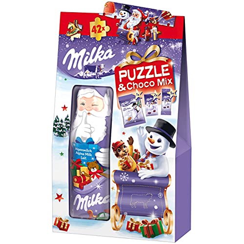 Milka Puzzle und Choco Mix Weihnachten 1 x 124g,...